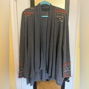Staccato Gray Cardigan with Red/Black/Gray Trim size  L